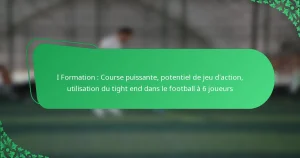 I Formation : Course puissante, potentiel de jeu d’action, utilisation du tight end dans le football à 6 joueurs